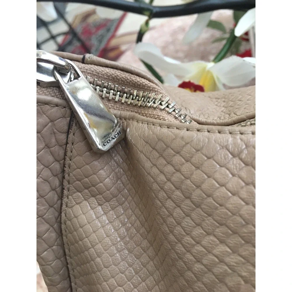 Coach‎ Charlie Python Beige Leather Hobo Satchel Shoulder Handbag Purse F31283